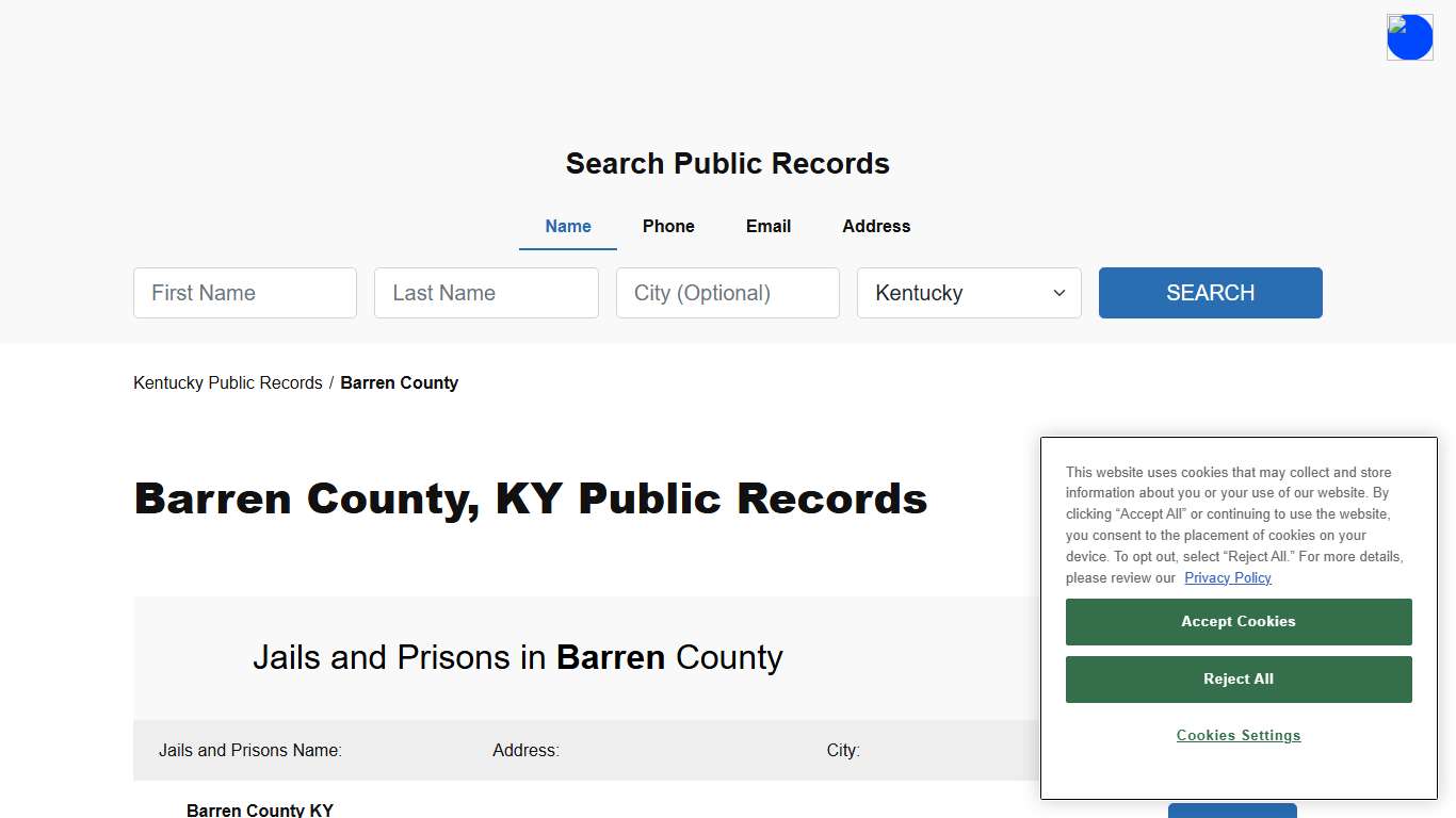Barren County, KY Public Court, Arrest and Inmate Records - ThePublicIndex